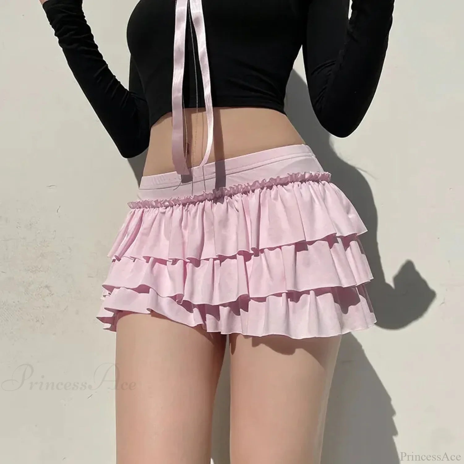 Sweet Low-Waist Pink A-Line Skirt skirts-250223