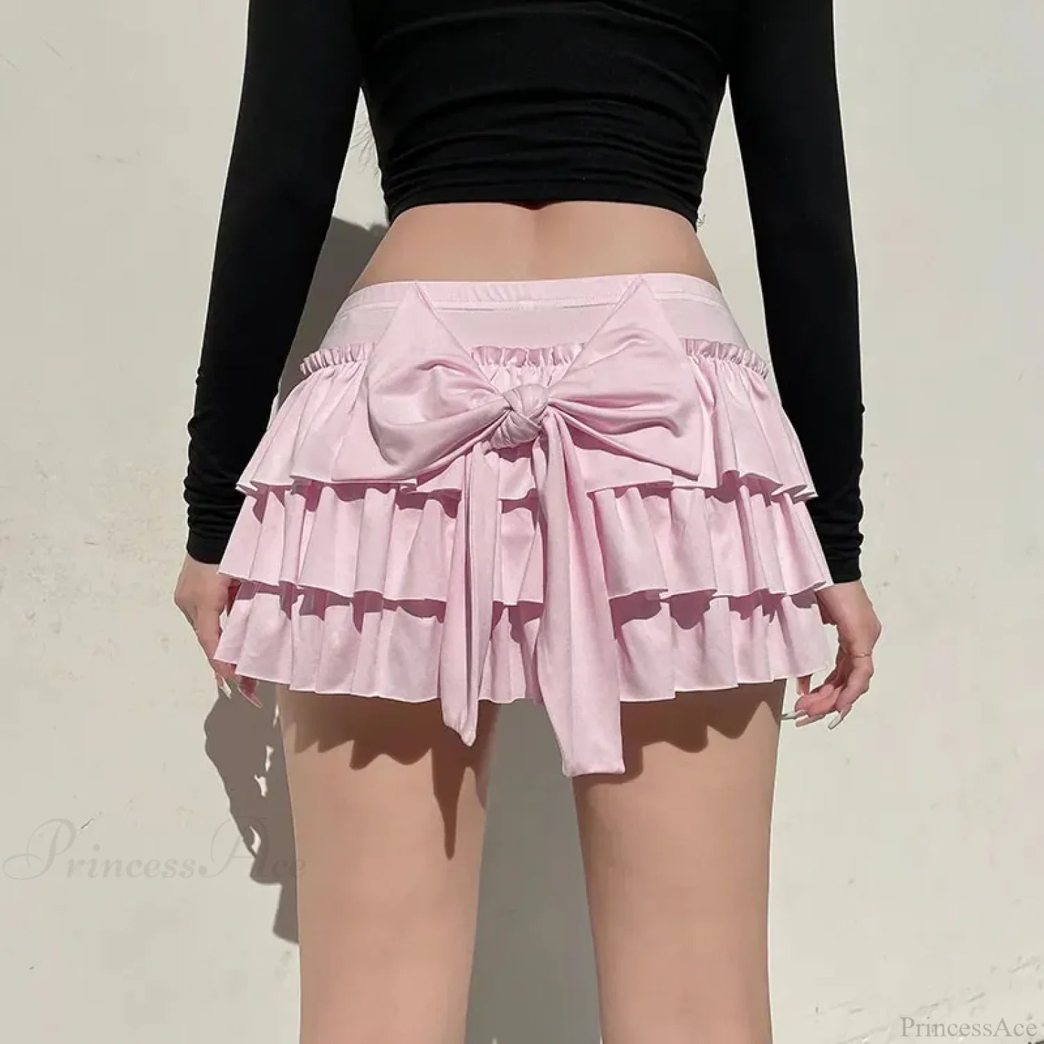 Sweet Low-Waist Pink A-Line Skirt skirts-250223