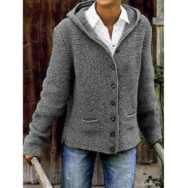 Vintage Hooded Knitted Cardigan Gray also bought Best Sellings cardigan cardigans clothes Plus Size Sale tops Topseller