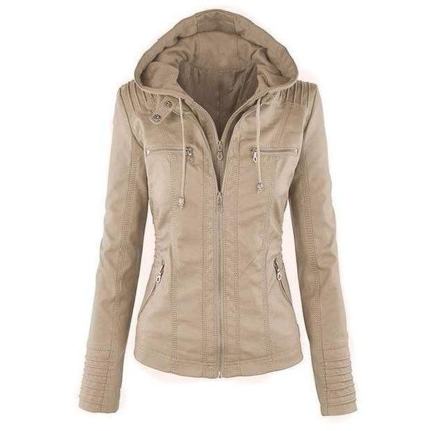 Casual Hooded Leather Jacket Light Apricot also bought Best Sellings cardigan cardigans clothes Plus Size tops Topseller