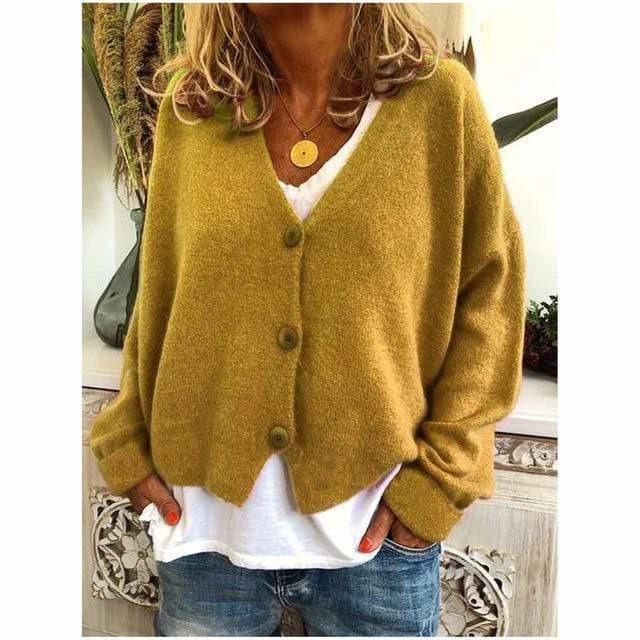 Fashion Casual V-Neck Coat Yellow also bought Best Sellings cardigan cardigans clothes Plus Size Sale tops Topseller