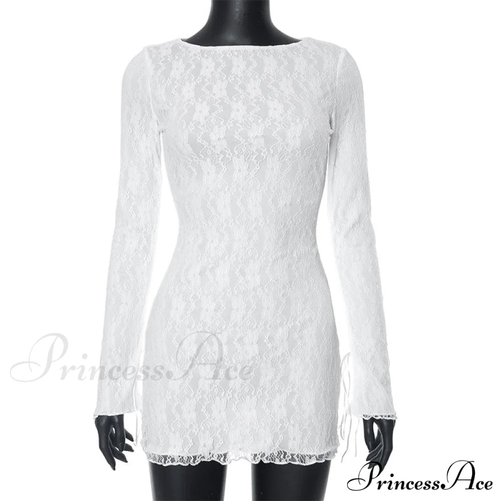 Sydney Formal Sequin Charming Scroll Mini Dress White / S S.o. Long Dresses