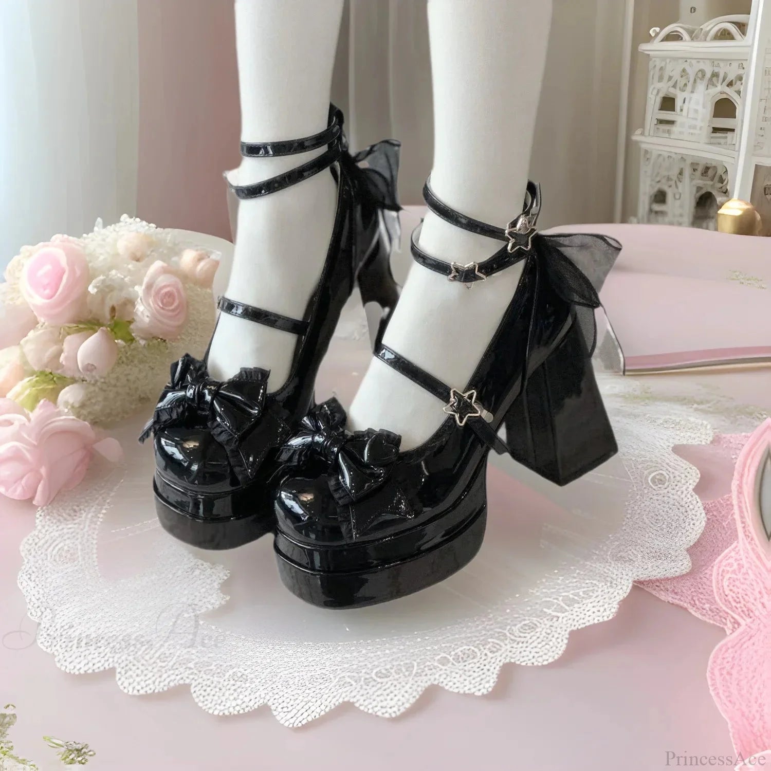 Synthetic Leather Lolita Gothic Tall Heel