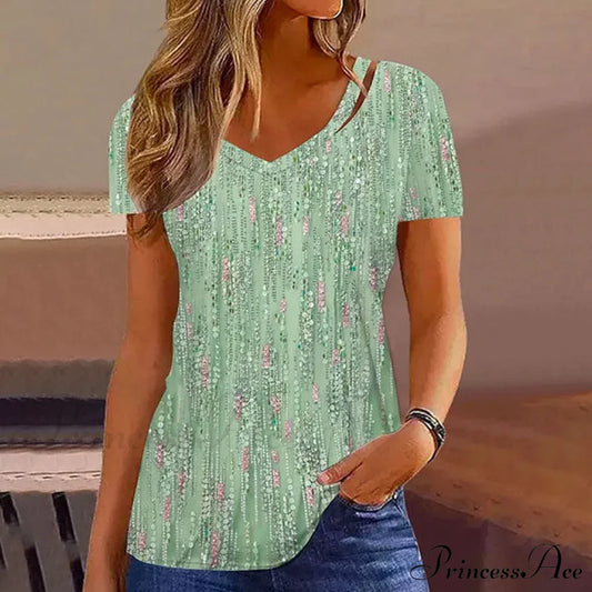 Elegant Floral T-Shirt Green best Best Sellings clothes Plus Size Sale tops Topseller