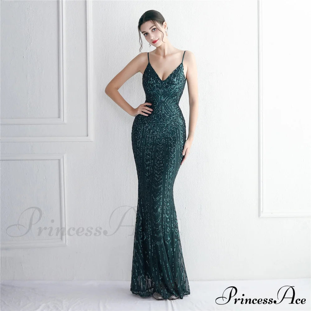 Taisia Formal Stylish Sequin Scroll Dress S.o. Long Dresses