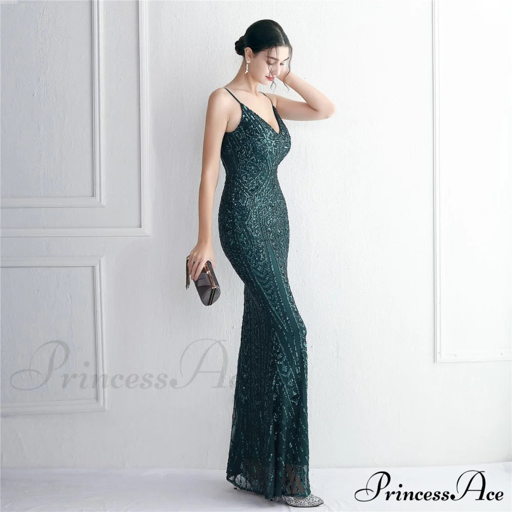 Taisia Formal Stylish Sequin Scroll Dress S.o. Long Dresses