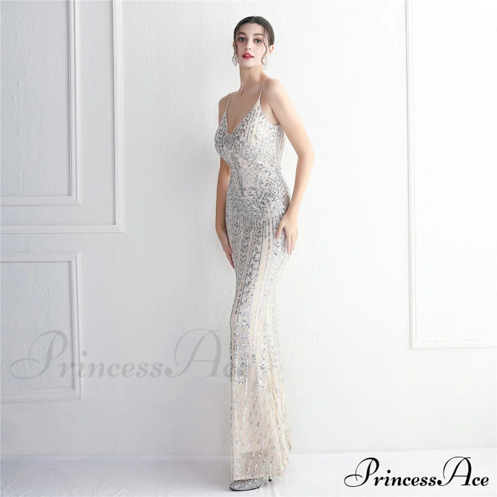 Taisia Formal Stylish Sequin Scroll Dress S.o. Long Dresses