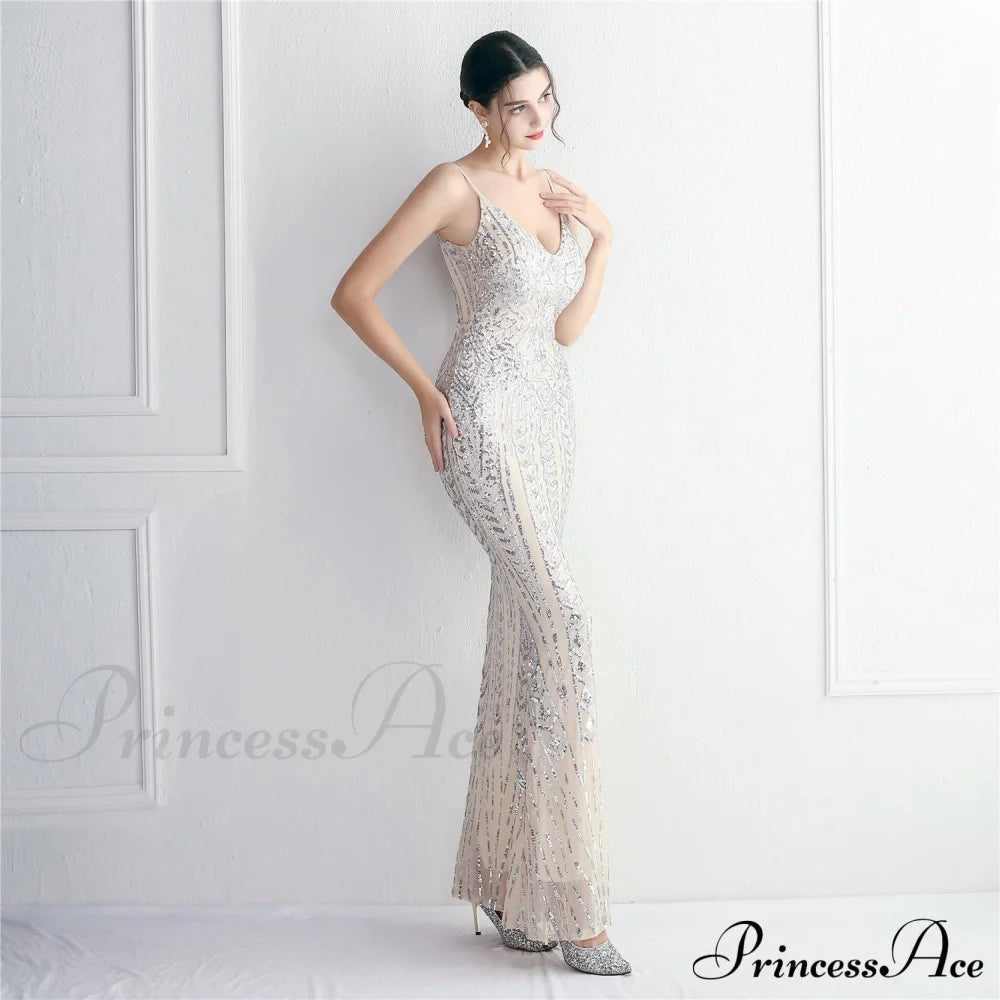 Taisia Formal Stylish Sequin Scroll Dress S.o. Long Dresses