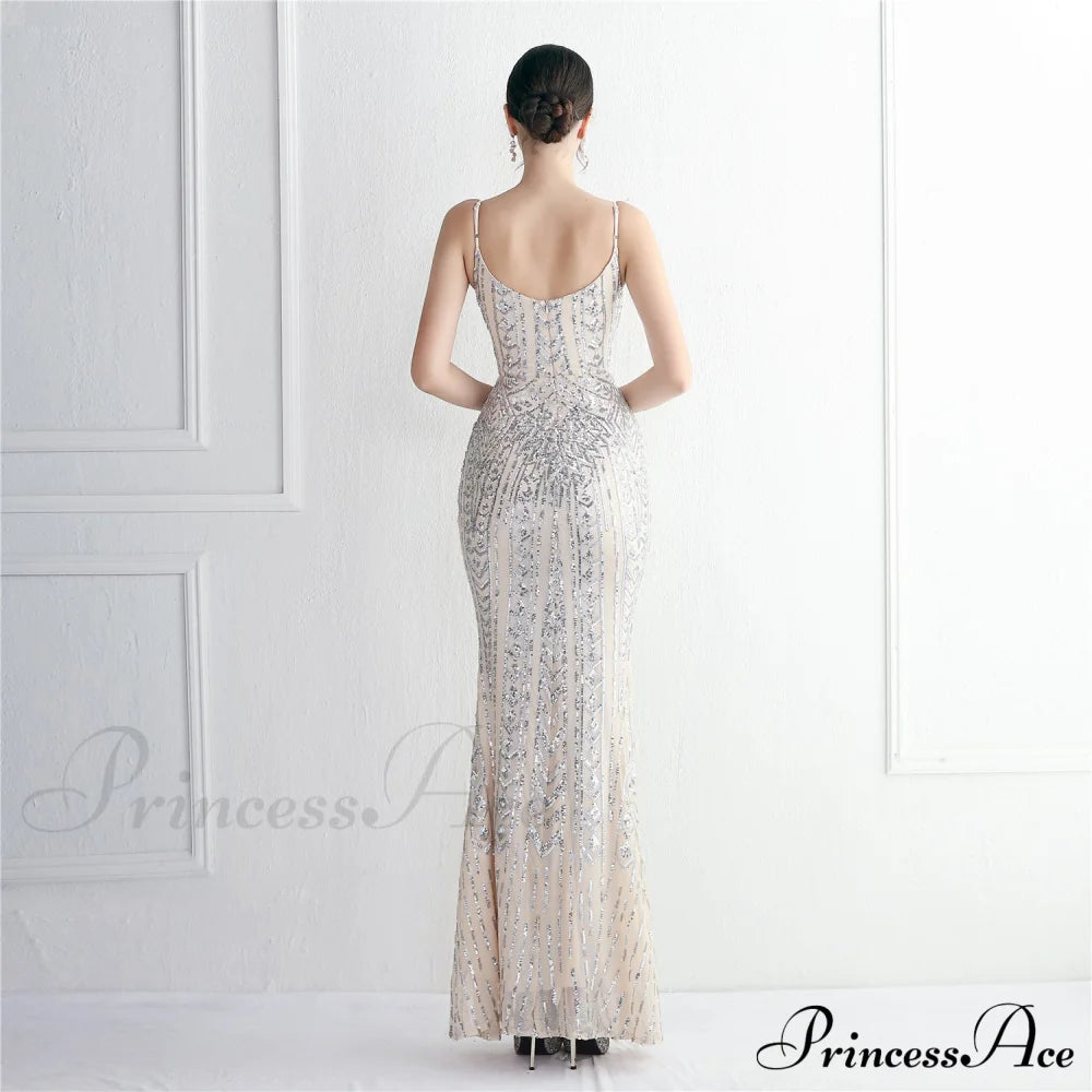 Taisia Formal Stylish Sequin Scroll Dress S.o. Long Dresses