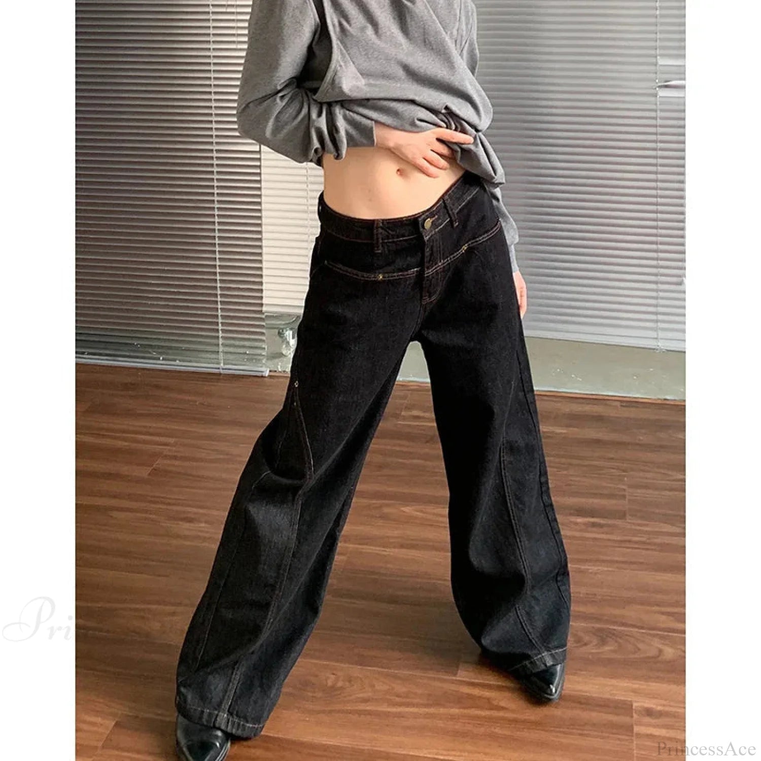 Tall Waist Antique Gothic Denim Pant DEEP BLUE / S