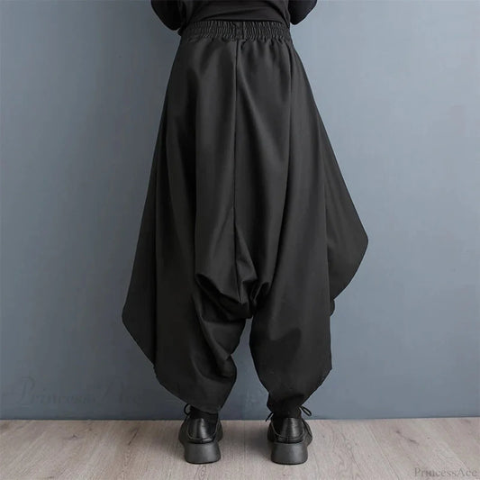 Tall Waist Gothic Broad Leg Pant black / One Size