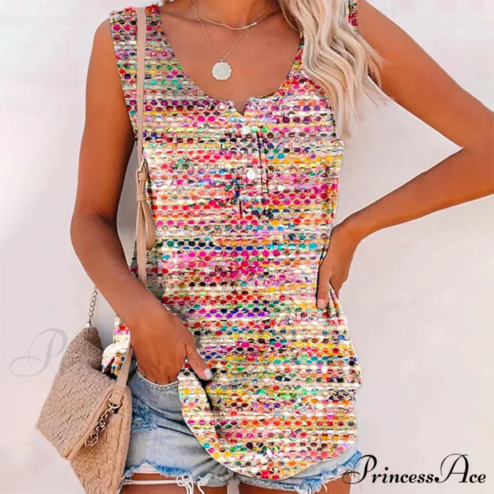 Tank Colourful Top Blouses