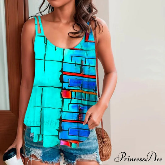 Tank Design Abstract Top Blouses