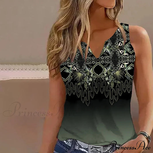 Casual Ethnic Tank Top Multicolor best Best Sellings clothes Plus Size Sale tops Topseller