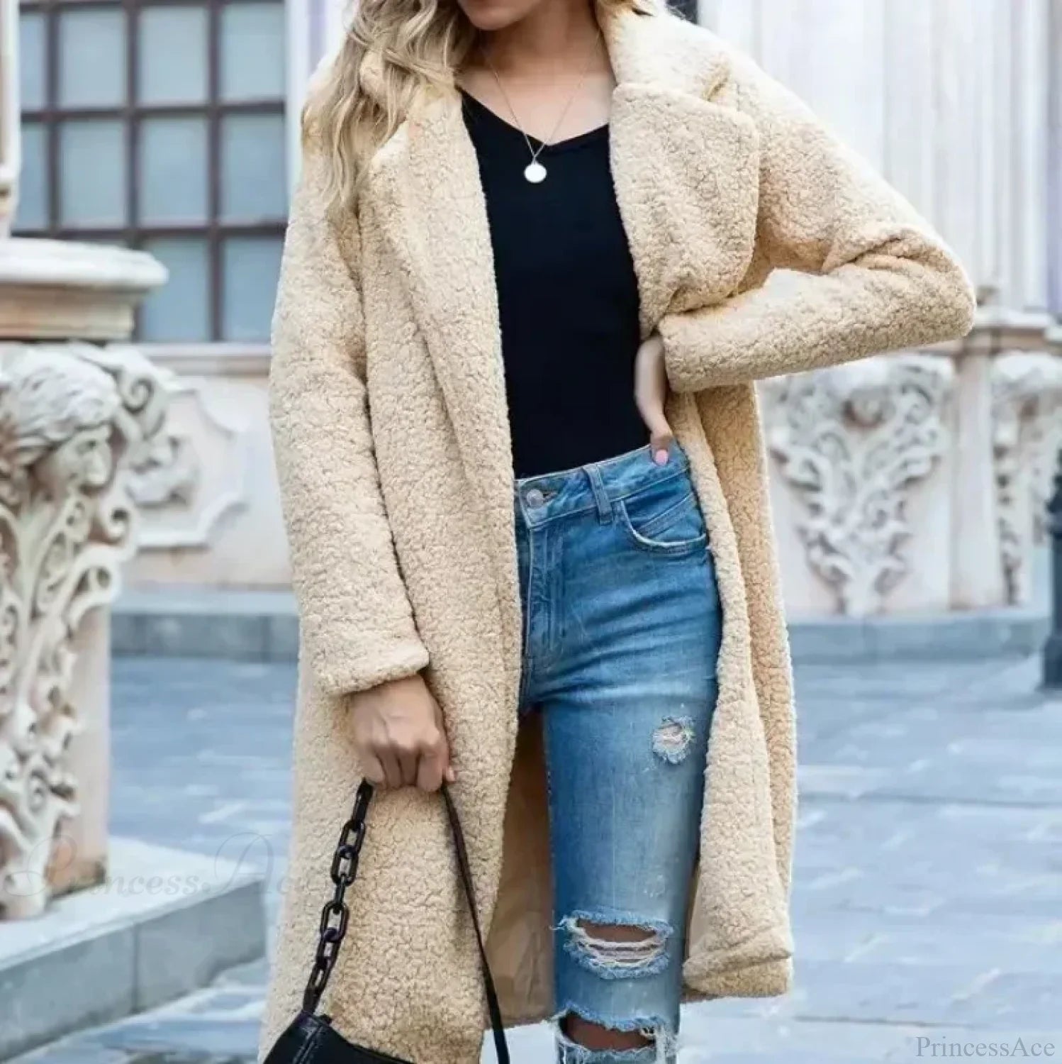 Teddy Bear Plush Turtleneck Overcoat