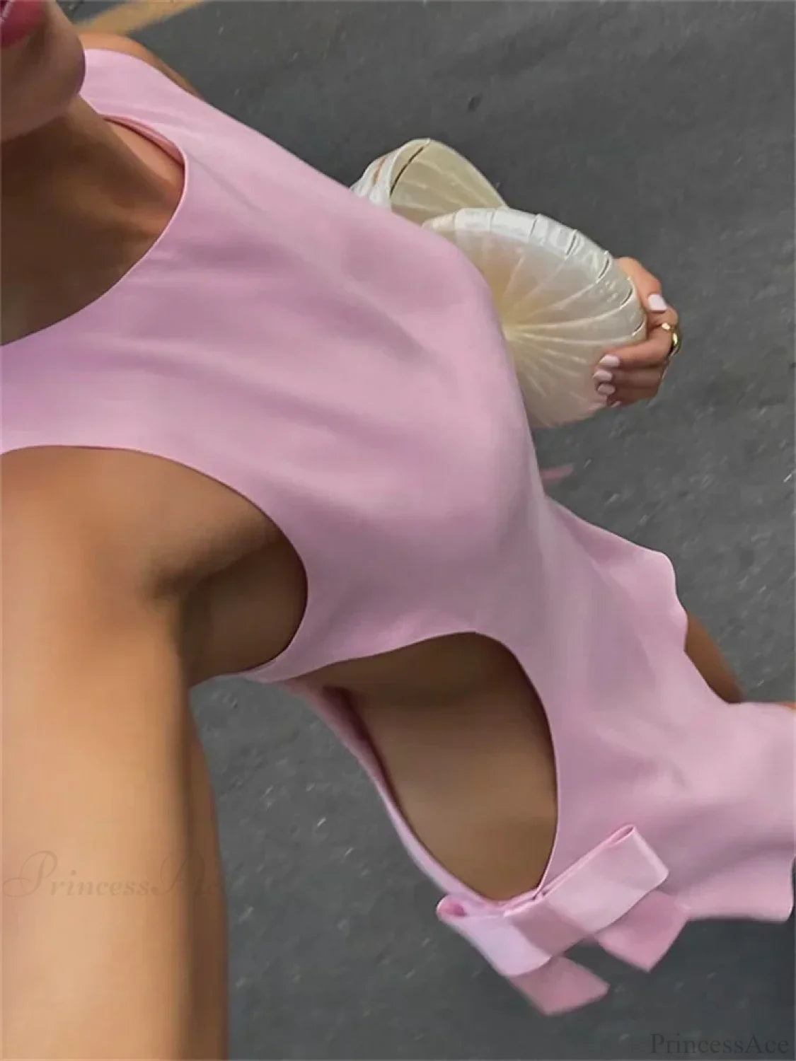 Tee Bow Zipper Patchwork Mini Dress minidress-250223