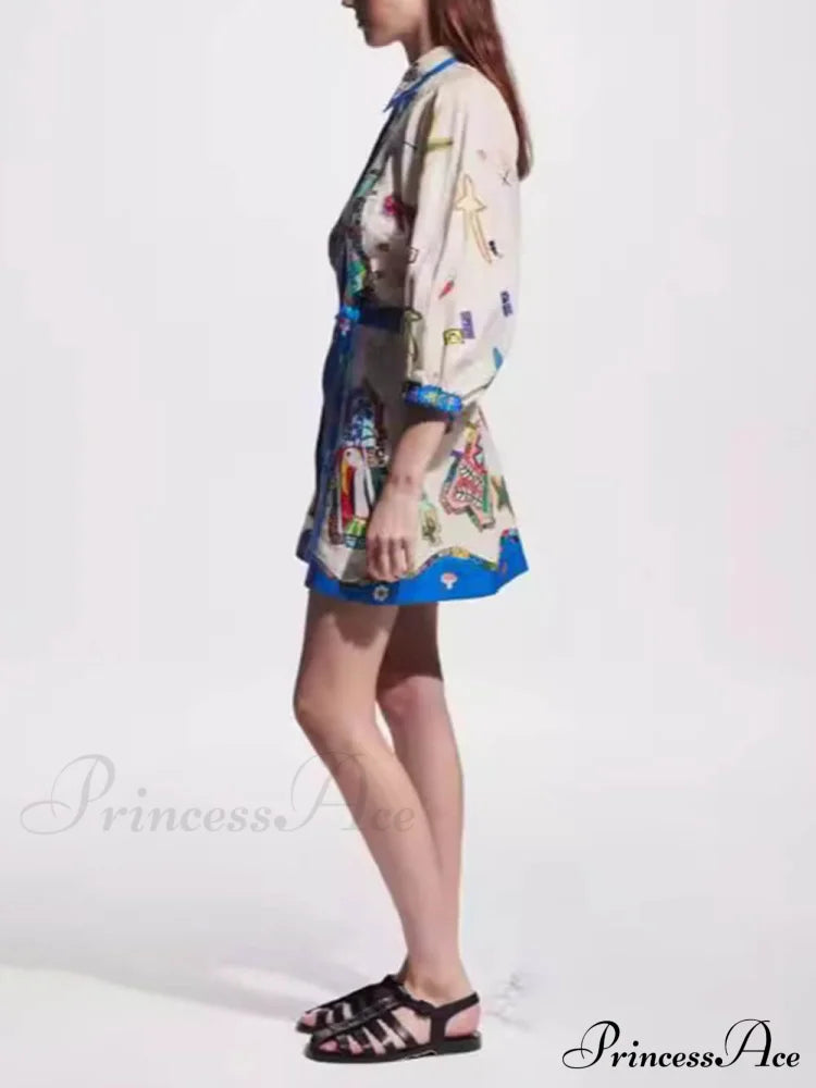 Temperament Peplum Stylish Printed Cardigan Dress Dresses