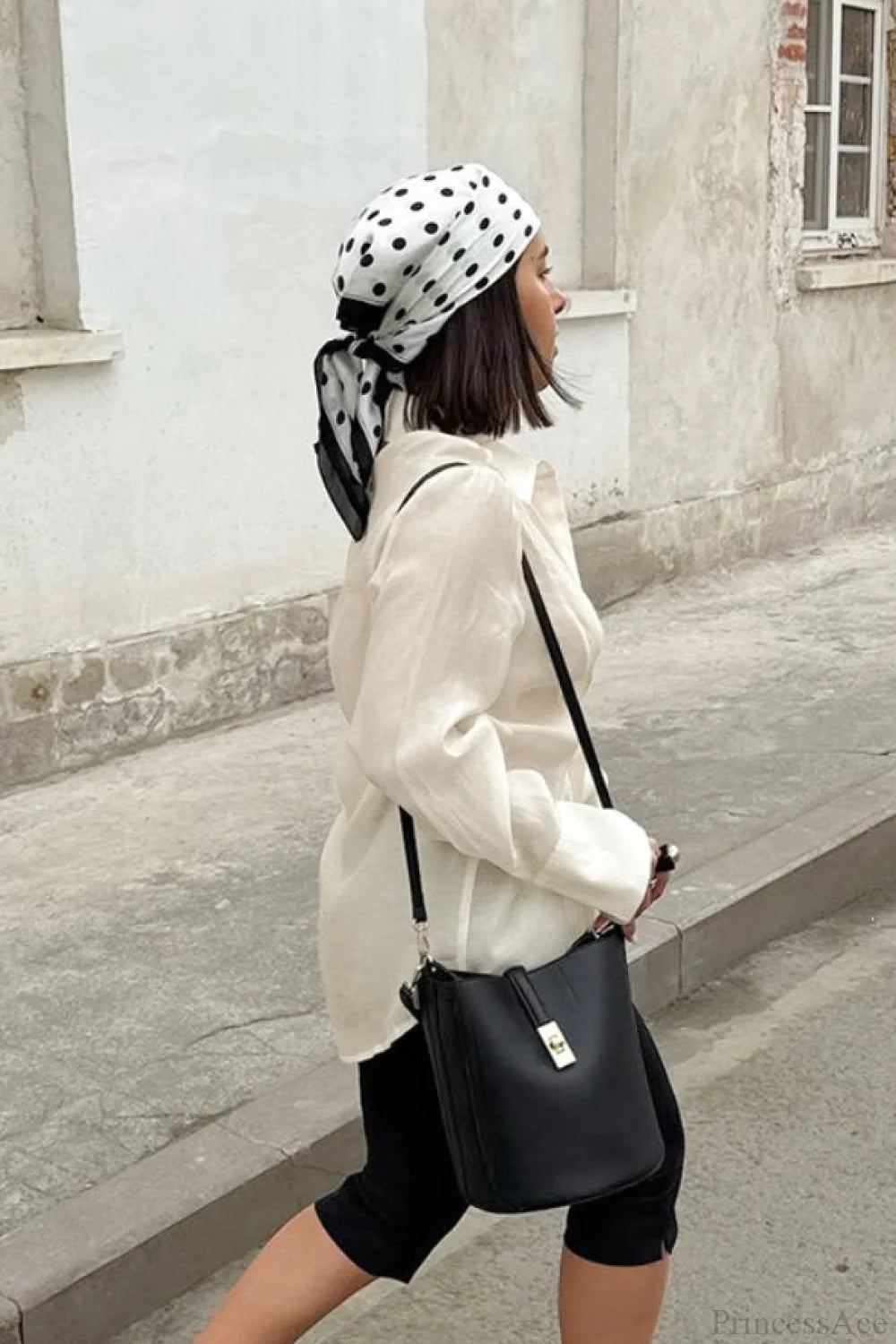 Tencel Sheer Asymmetric Long Sleeve Blouse