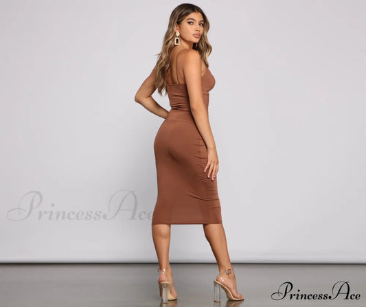 The Luxe Level Charming Sleeveless Midi Dress Dressy Dresses