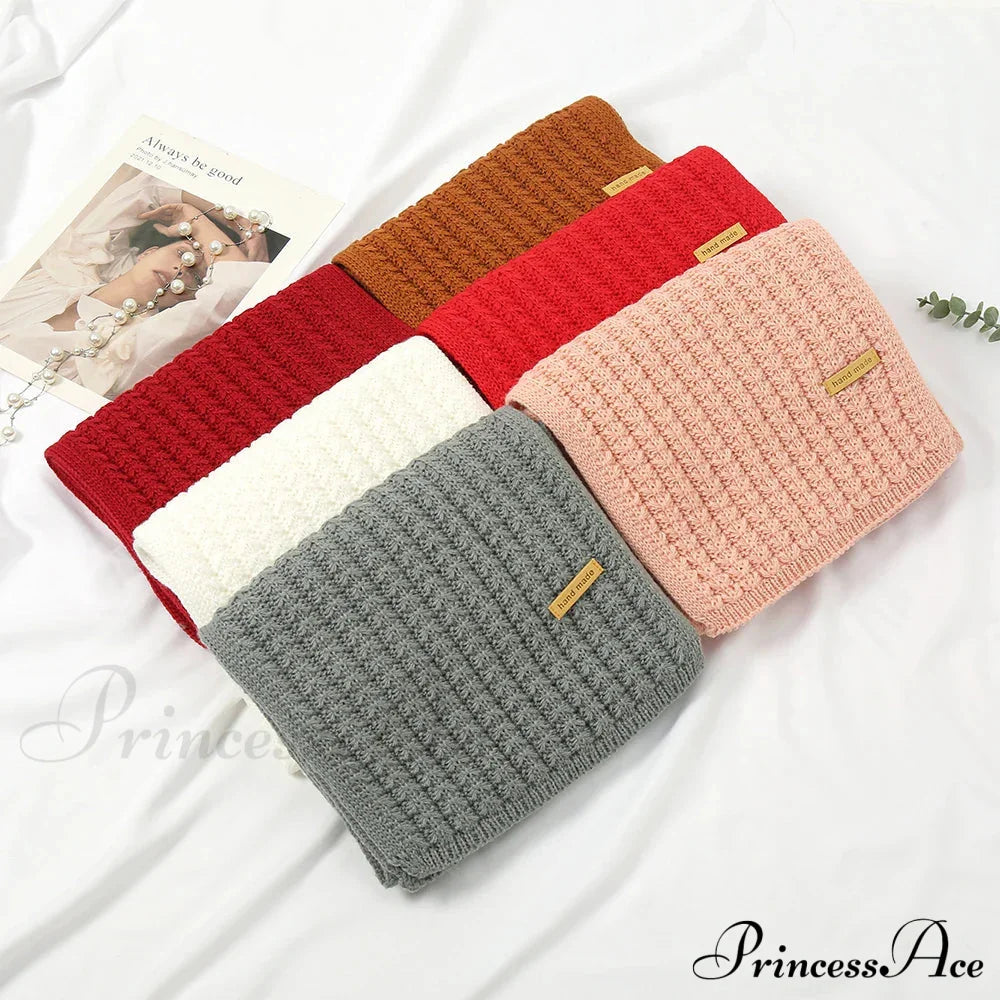 Thick Knitted Cashmere Lady Korean Style Winter Scarf Scarfs-L