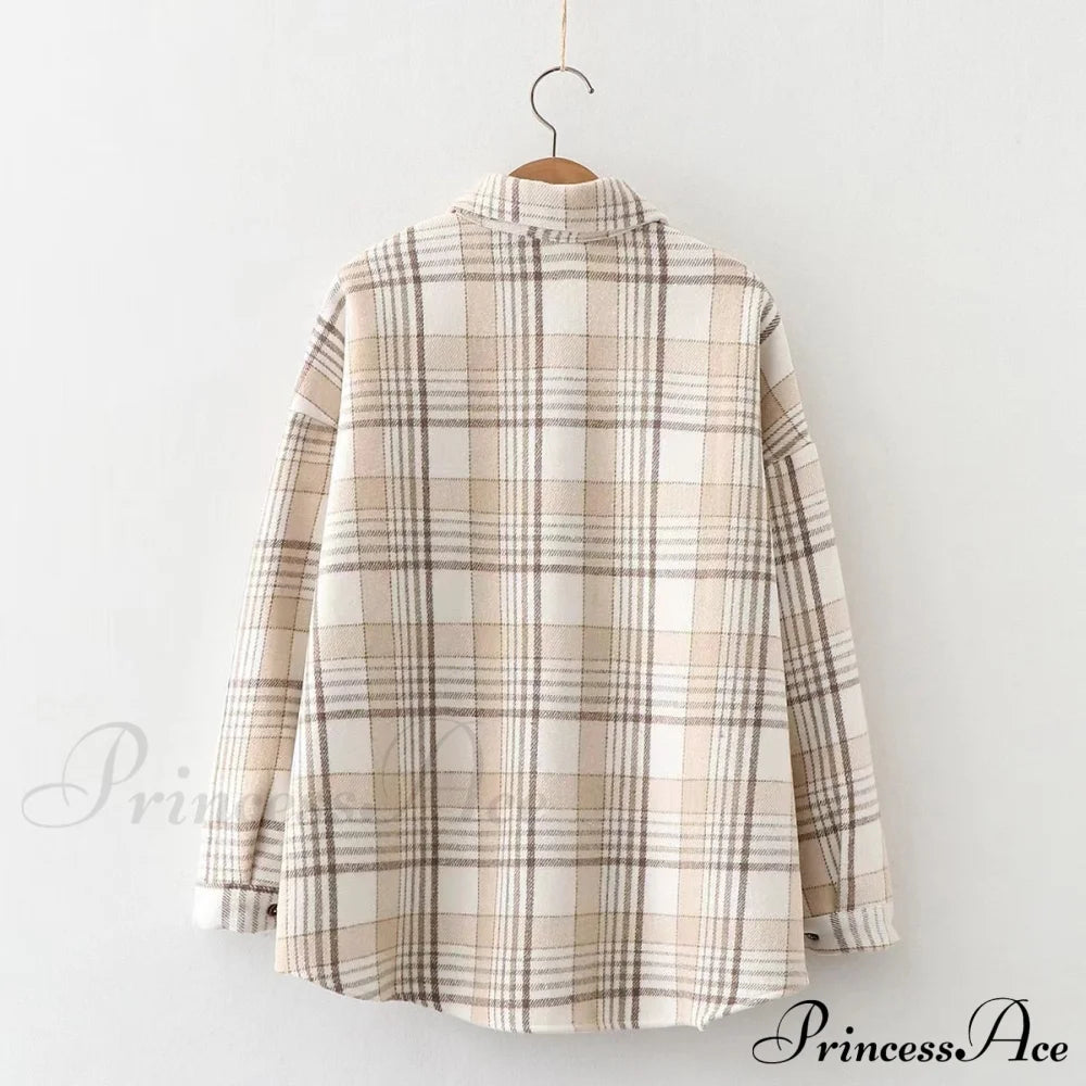 Thick Velvet Plaid Shirts Jacket