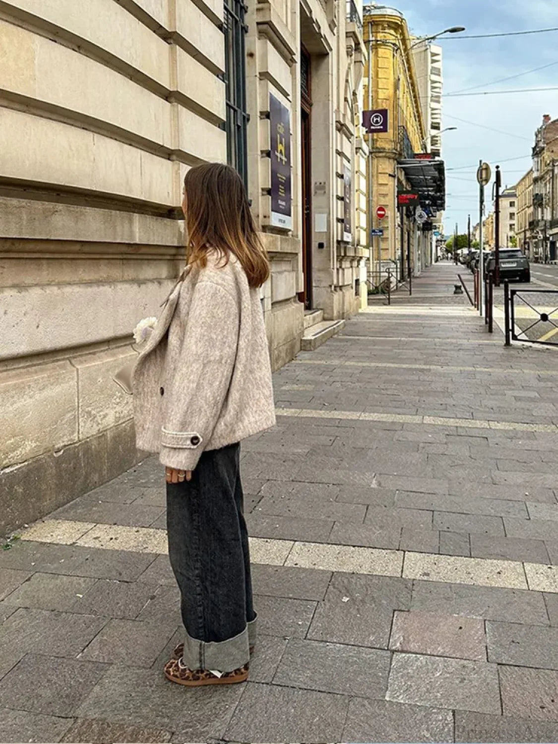 Thick Woolen Cropped Coat