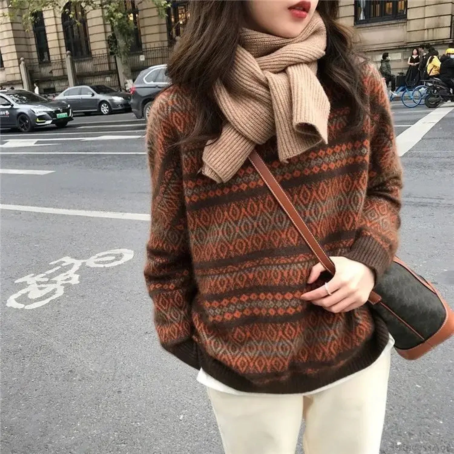 Thickened Wide Soft Retro Style Sweater