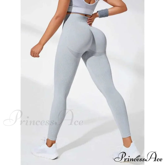 Thread Seamless High Waist Elastic Gym Legging White / S