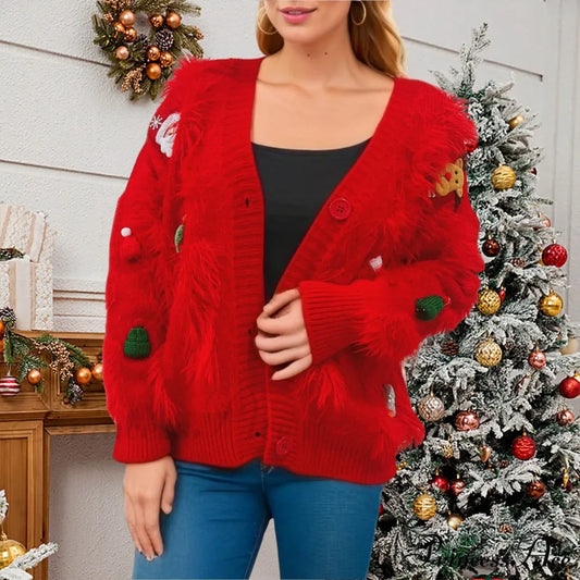 Three Decoration Lace Detail Cardigan Cardigan-241208