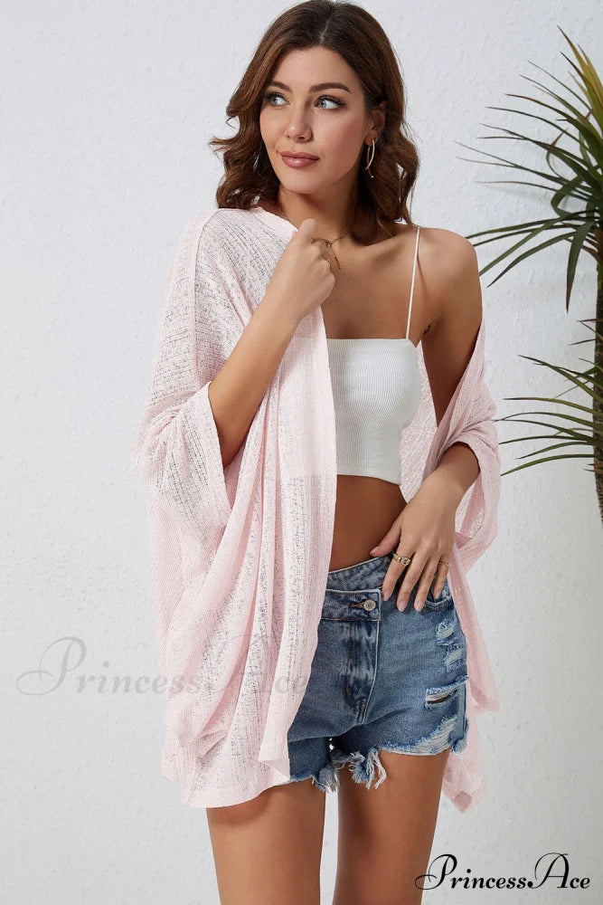 Three-Quarter Front Arm Open Cardigan