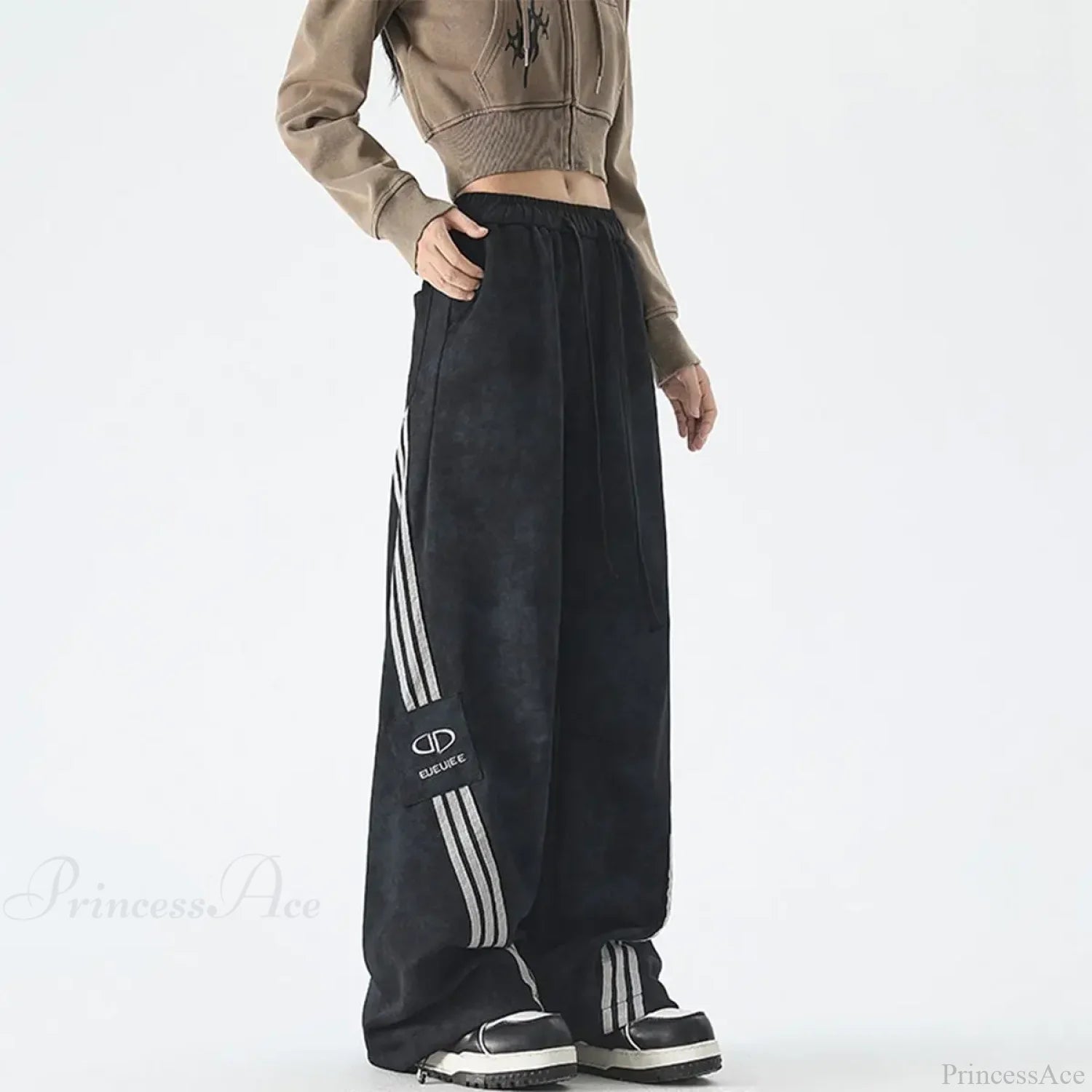 Tie Dye High Waist Motion Pants Black / M
