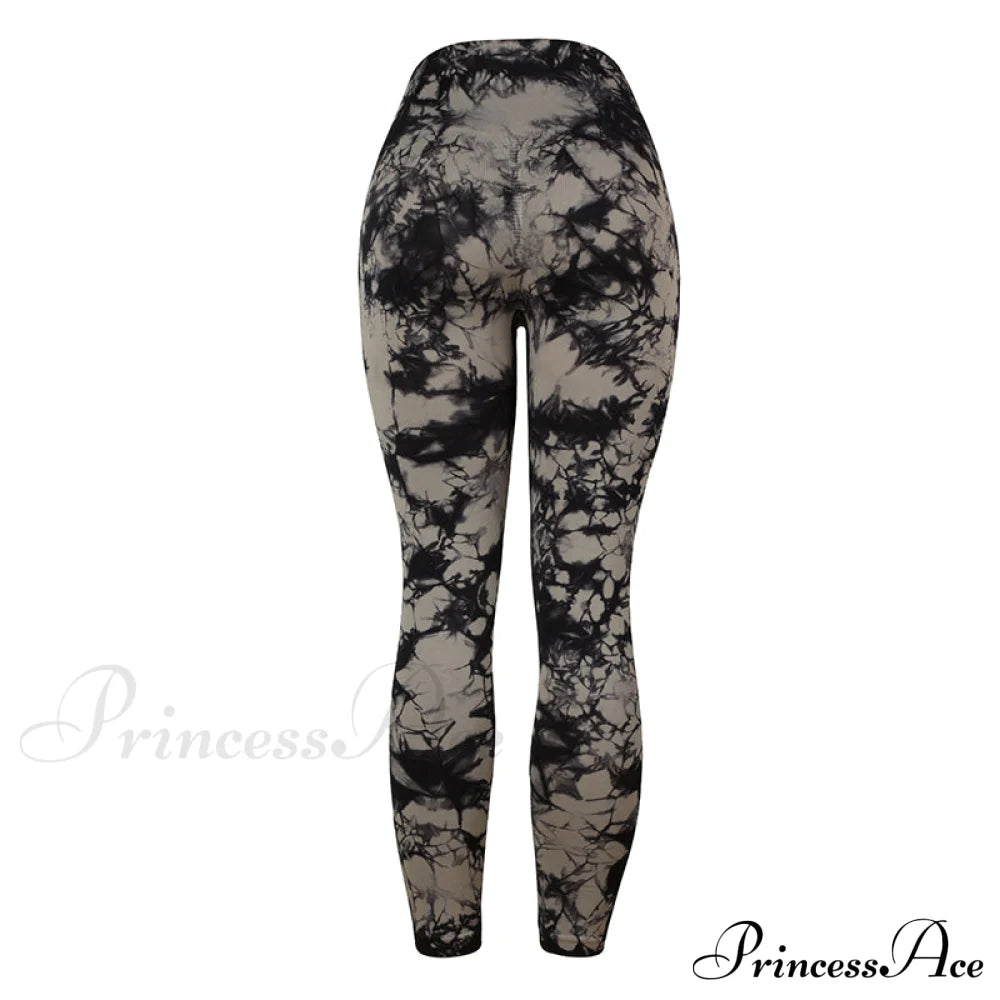 Tie Dye Sport Leggings Black / S