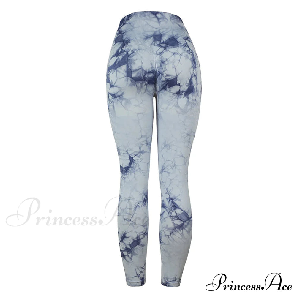 Tie Dye Sport Leggings Blue / S