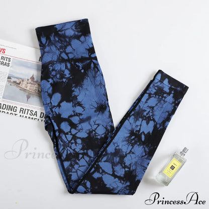 Tie Dye Sport Leggings Deep Blue / S