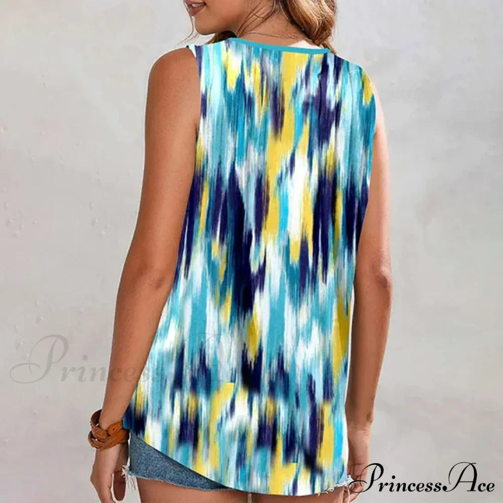 Tie-Dye Tank Top Blouses