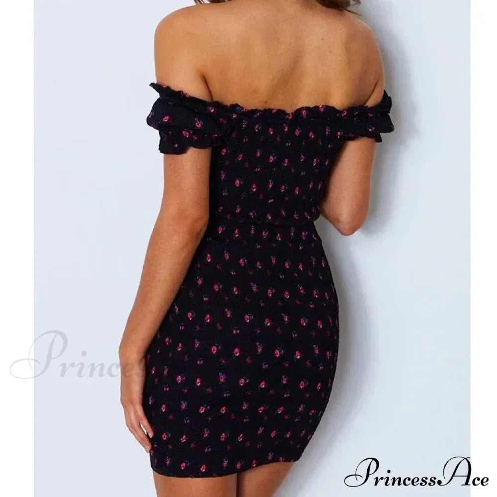 Tie Up Front Office Lady Slash Neck Printed Pencil Mini Dress