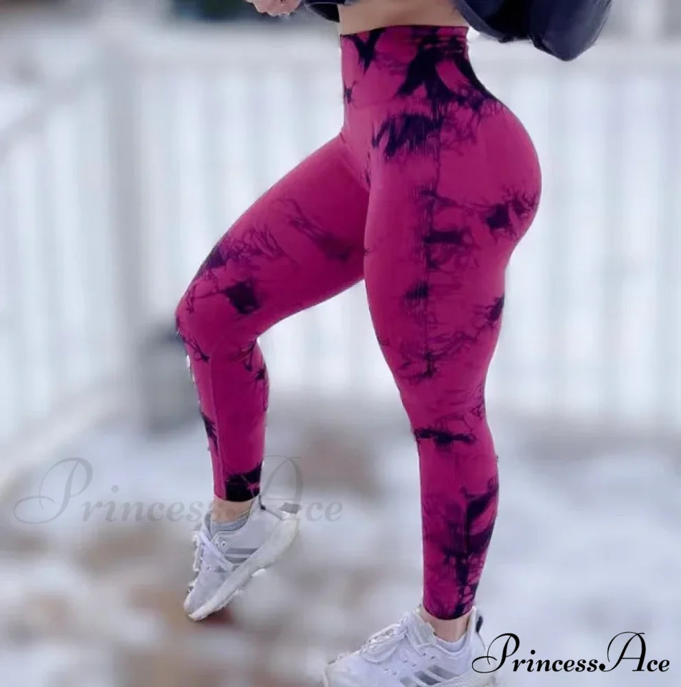 Tiedye Seamless Push Up Booty Pants Scrunch Sports Fitness High Waist Workout Yoga Leggings Hot