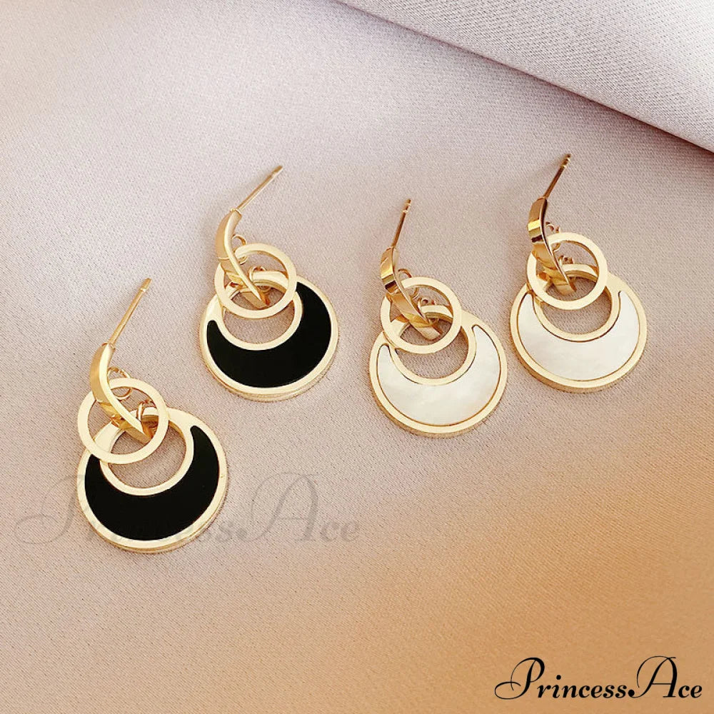 Titanium Steel Crescent Shape Stud Earring