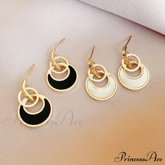 Titanium Steel Crescent Shape Stud Earring