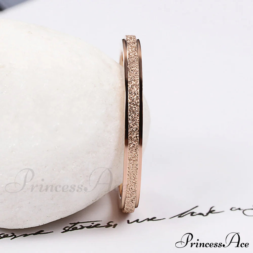 Titanium Steel Minimalist Simple Closed Rings Rose Gold / 6