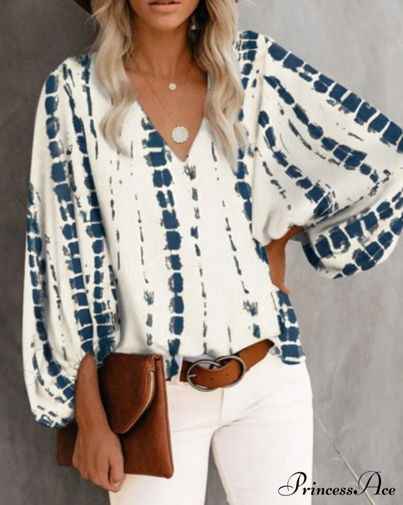 Tracy Blouse With Print White / S Tops & Blouses