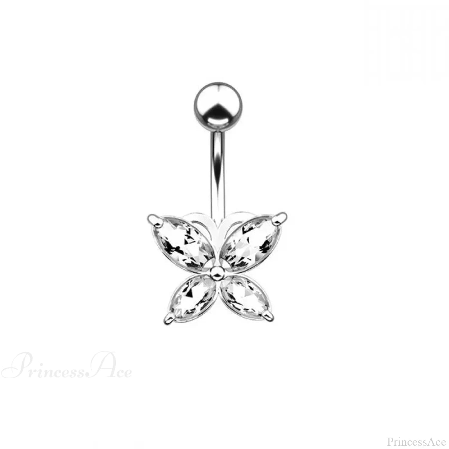 Traditional Zircon Drip Medieval Stomach Ring Butterfly 3 / CHINA