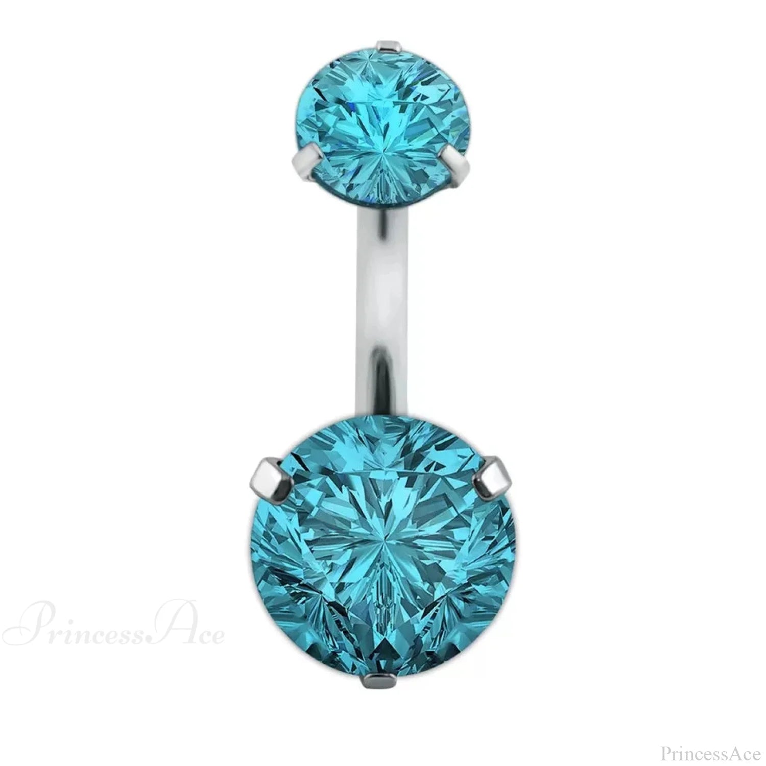 Traditional Zircon Drip Medieval Stomach Ring Lake blue Zircon / CHINA