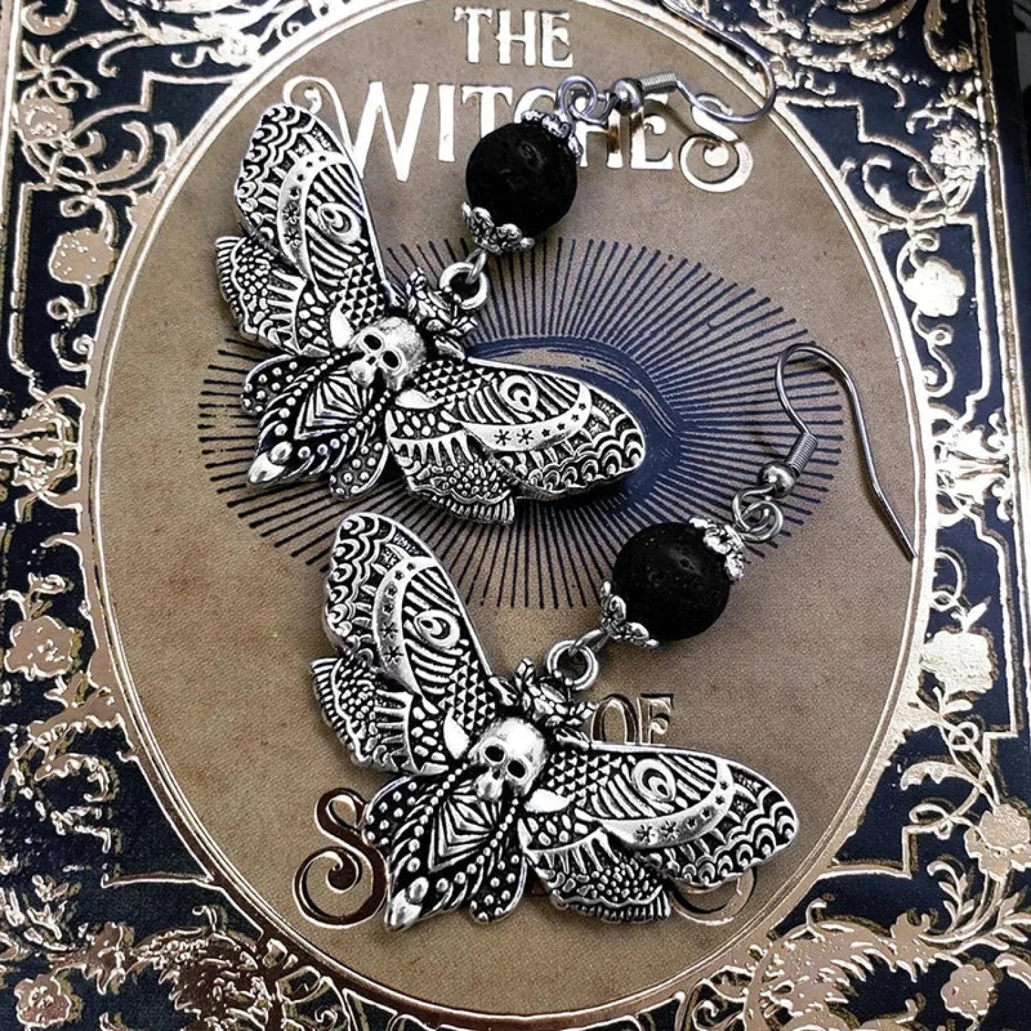 Tranquil Dove Ceramic Metal Circle Hoop Earring silver