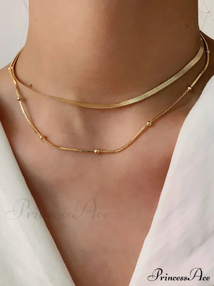 Tranquility Double Graceful Layers Necklace Gold / One Size Necklaces