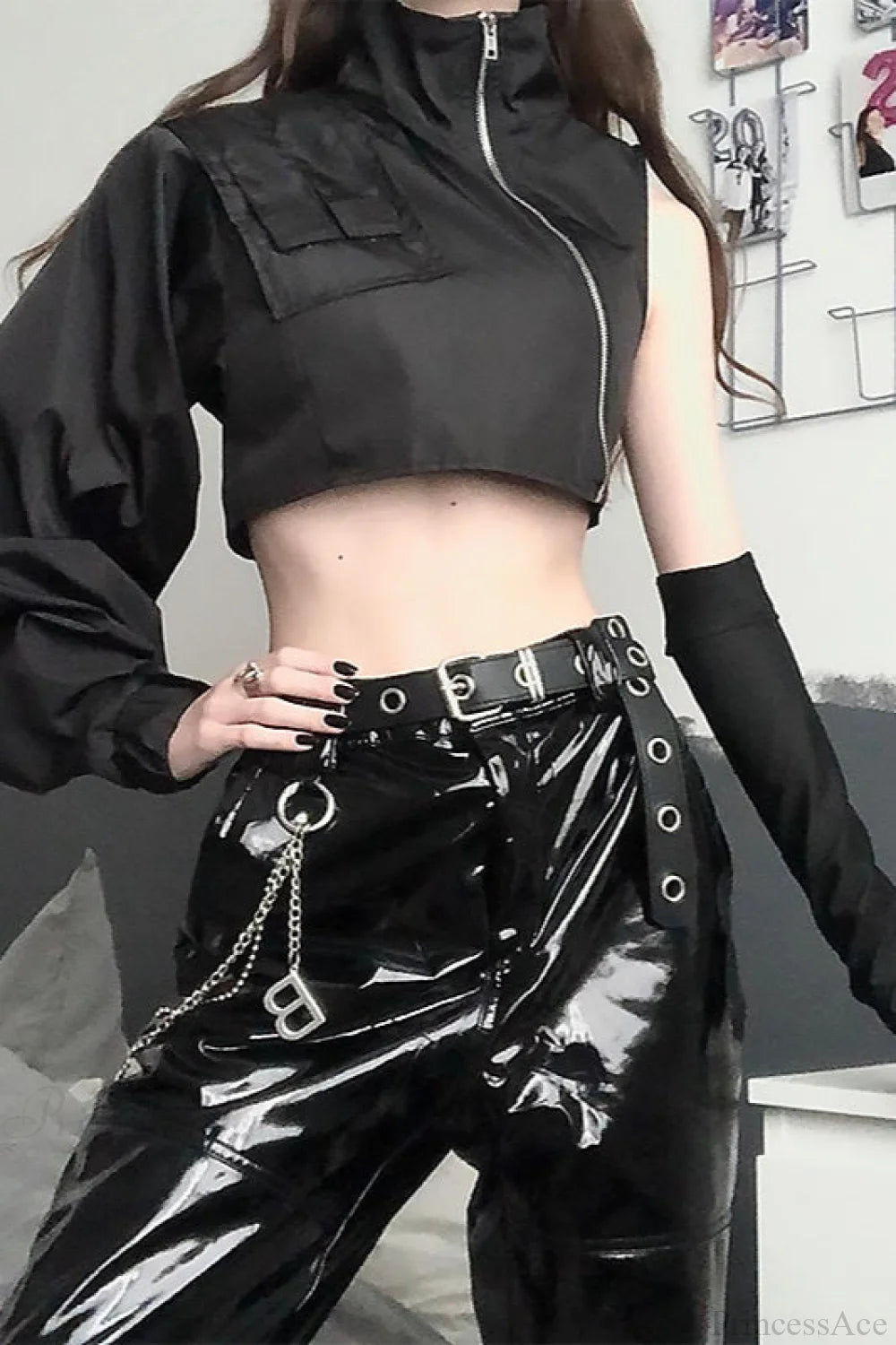 Trendy Cropped High Neck Hoodie