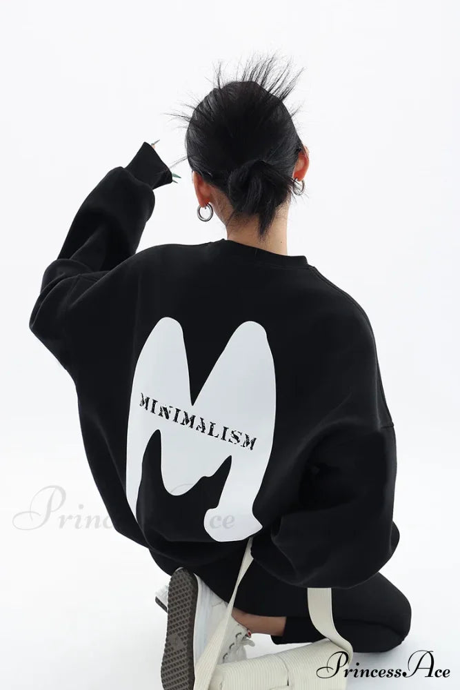 Trendy Printed Oversized Casual Autumn Hoodie Sweatshirts & Hoodies-L