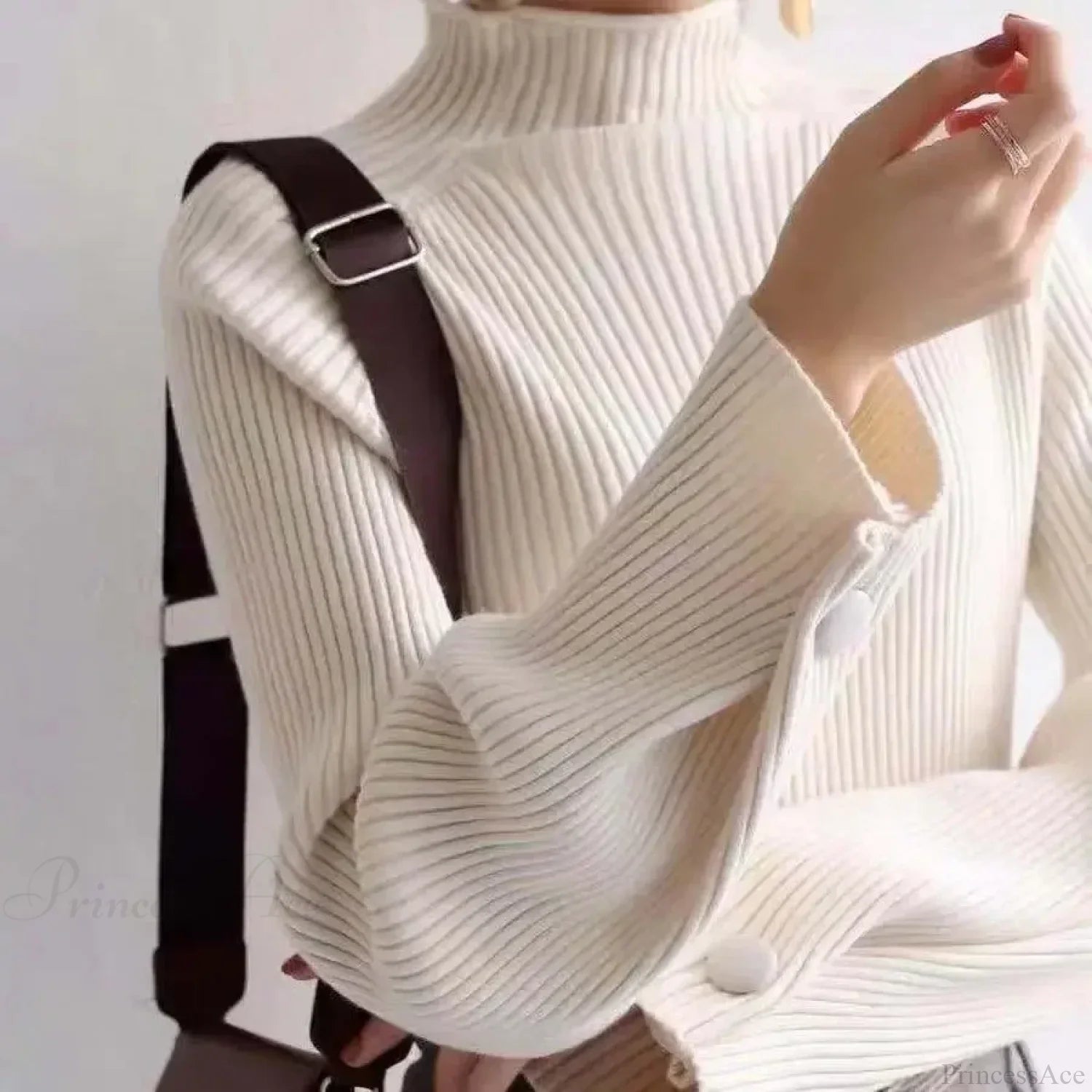 Turtleneck & Crochet E-girl Year-round Sweater