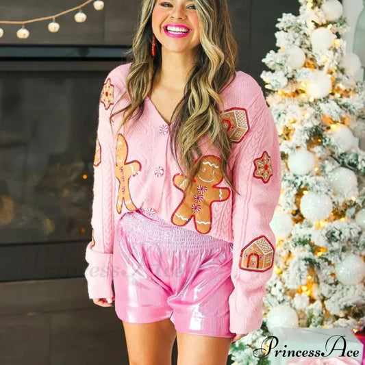 Ugly Christmas Sequin Nutcracker Cardigan Cardigan-241208