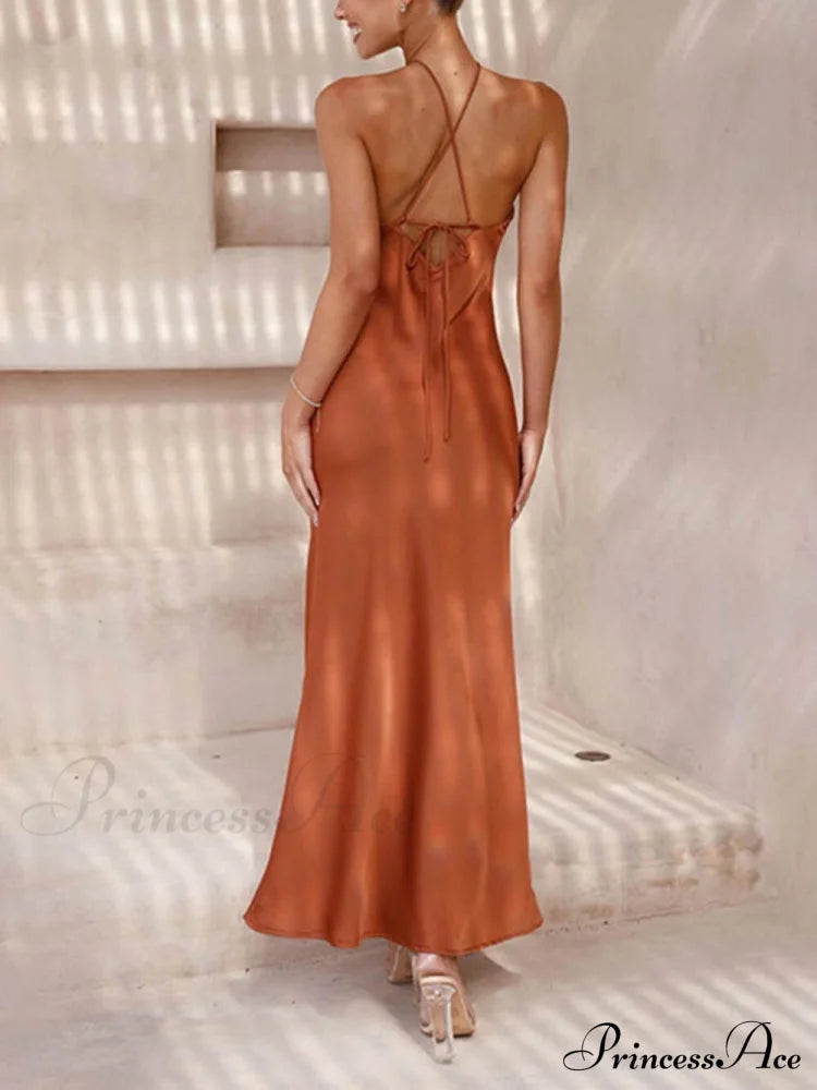 Unique Neckless Stylish Backless Maxi Dresses